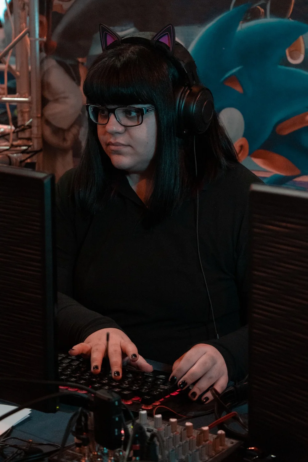 Pic of Evil Raychel working on a live event at Mangafest Sevilla